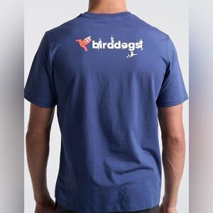 BIRDDOGS Men’s Playground Graphic Print Crewneck T-Shirt Navy Blue Sz Large